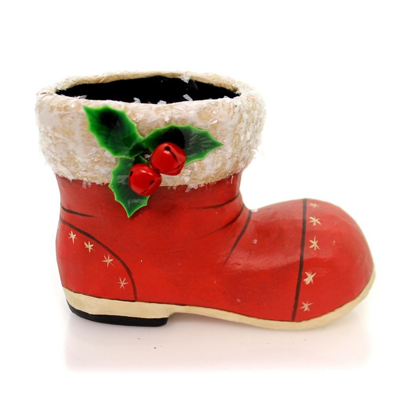 Christmas 4.0" Little Retro Santa Boot Claus Shoe Holly  -  Decorative Figurines