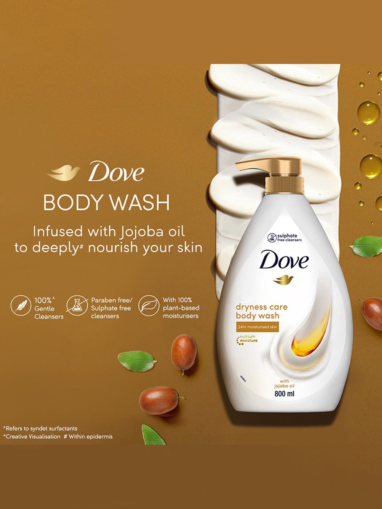 Dove Dryness Care Body Wash with Jojoba Oil - 800 ml
