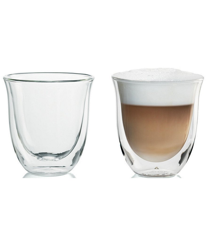 DeLonghi Espresso, Cappuccino, Latte Double Wall Thermal Glasses, Set of 6