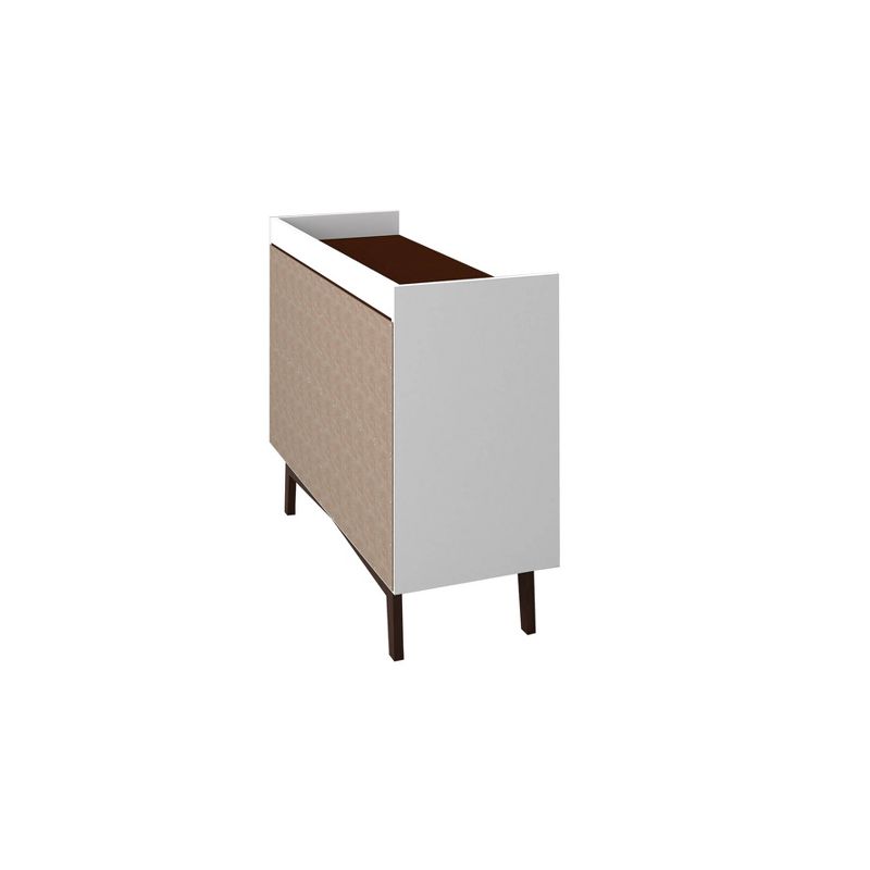 35.43" Brookdale Sideboard White/Nut Brown - Manhattan Comfort