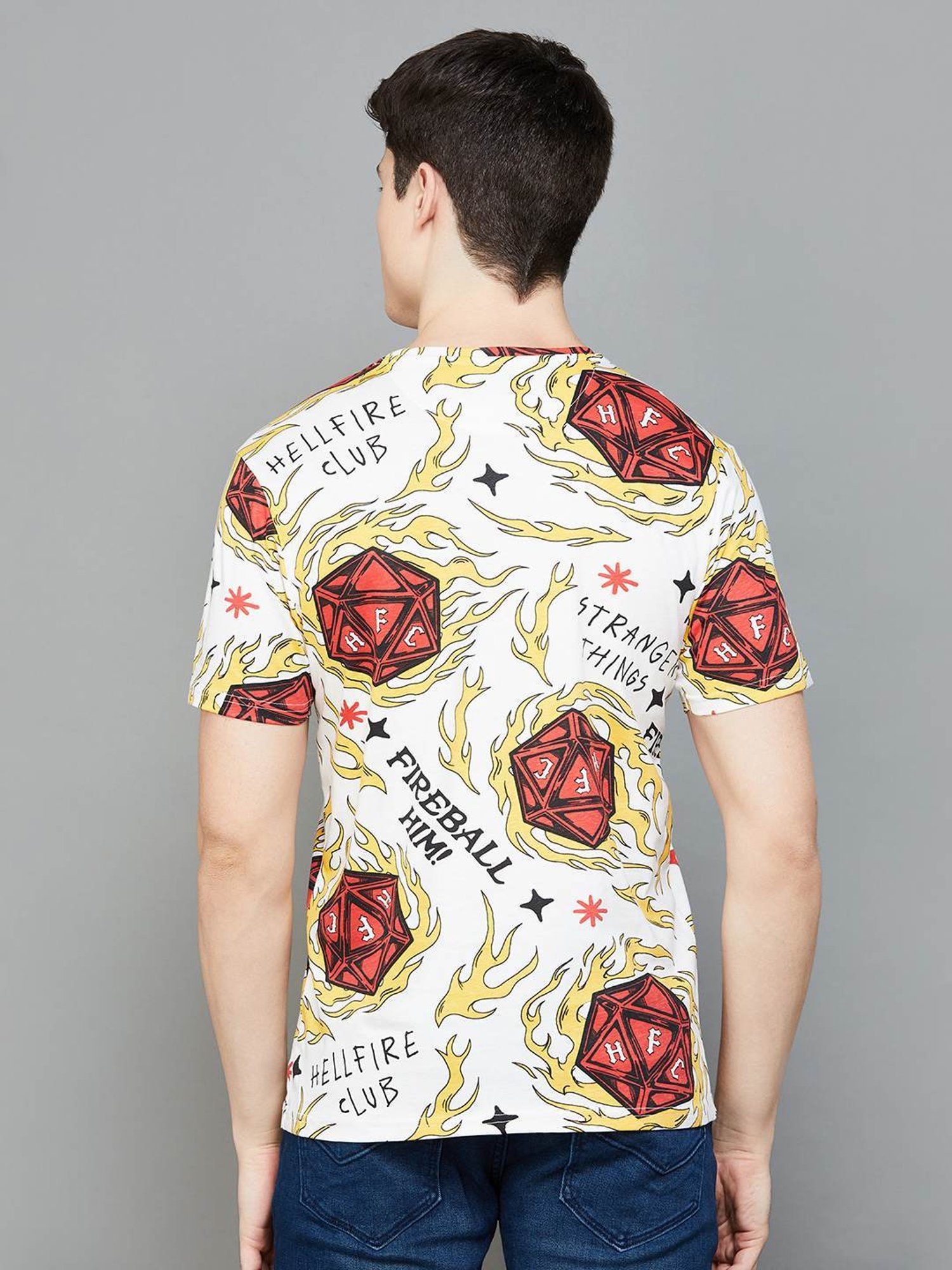 Forca by Lifestyle Off White Cotton Regular Fit Printed T-Shirt