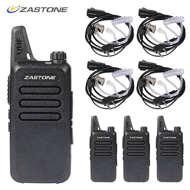 X6 Rechargeable Long Range TwoWay Radios with Earpiece 4 Pack UHF 400470Mhz Walkie Talkie