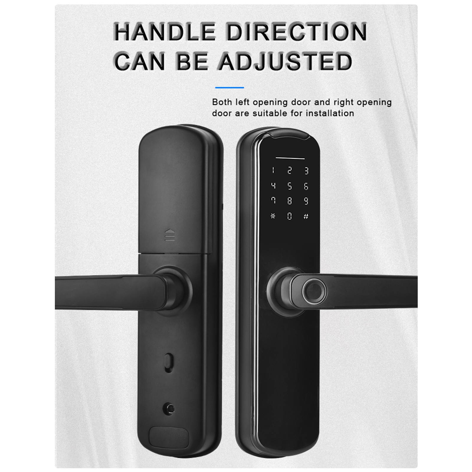 WAFU Tuya Fingerprint Lock Indoor Electronic Lock Smart Fingerprint Password Card Mechanical Key Touchscreen Keypad Door Lock for Home Hotel Office Door