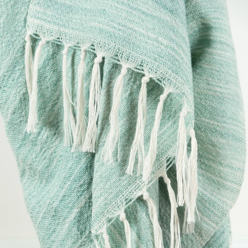 50"x60" Stripe Throw Blanket Aqua - Rizzy Home