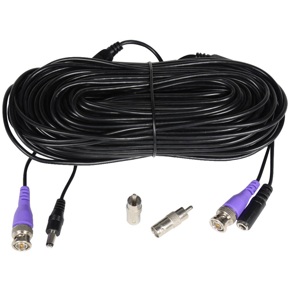 VideoSecu 3 HD Security Camera 100ft Video Power Cable Pre-made All-in-One Wire for AHD, HD-CVI, HD-TVI, 960P, 720P, 700TVL, 1000TVL, 960H Security Camera with Free BNC RCA Connectors WG9