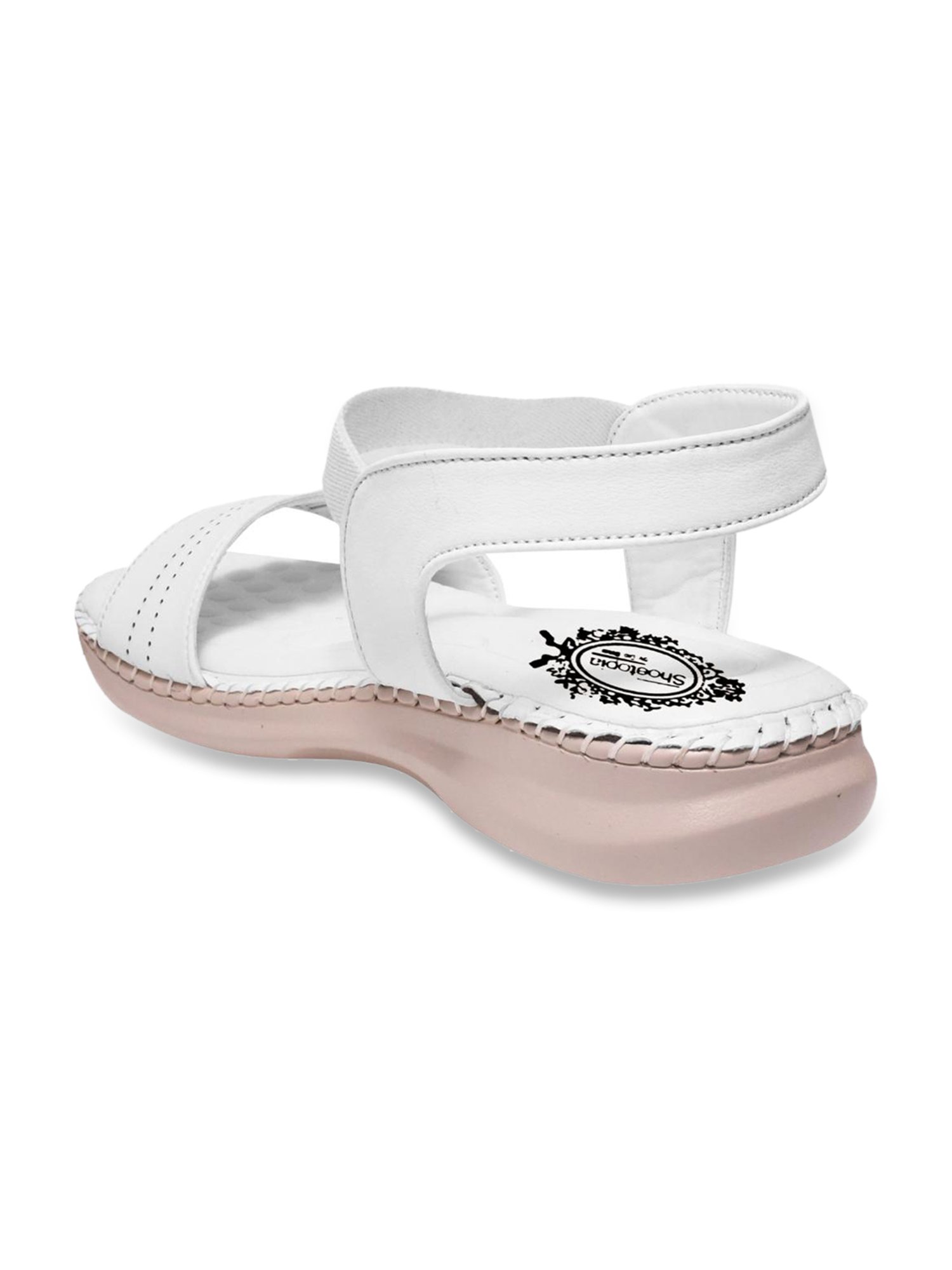 Shoetopia Women's White Ankle Strap Sandals