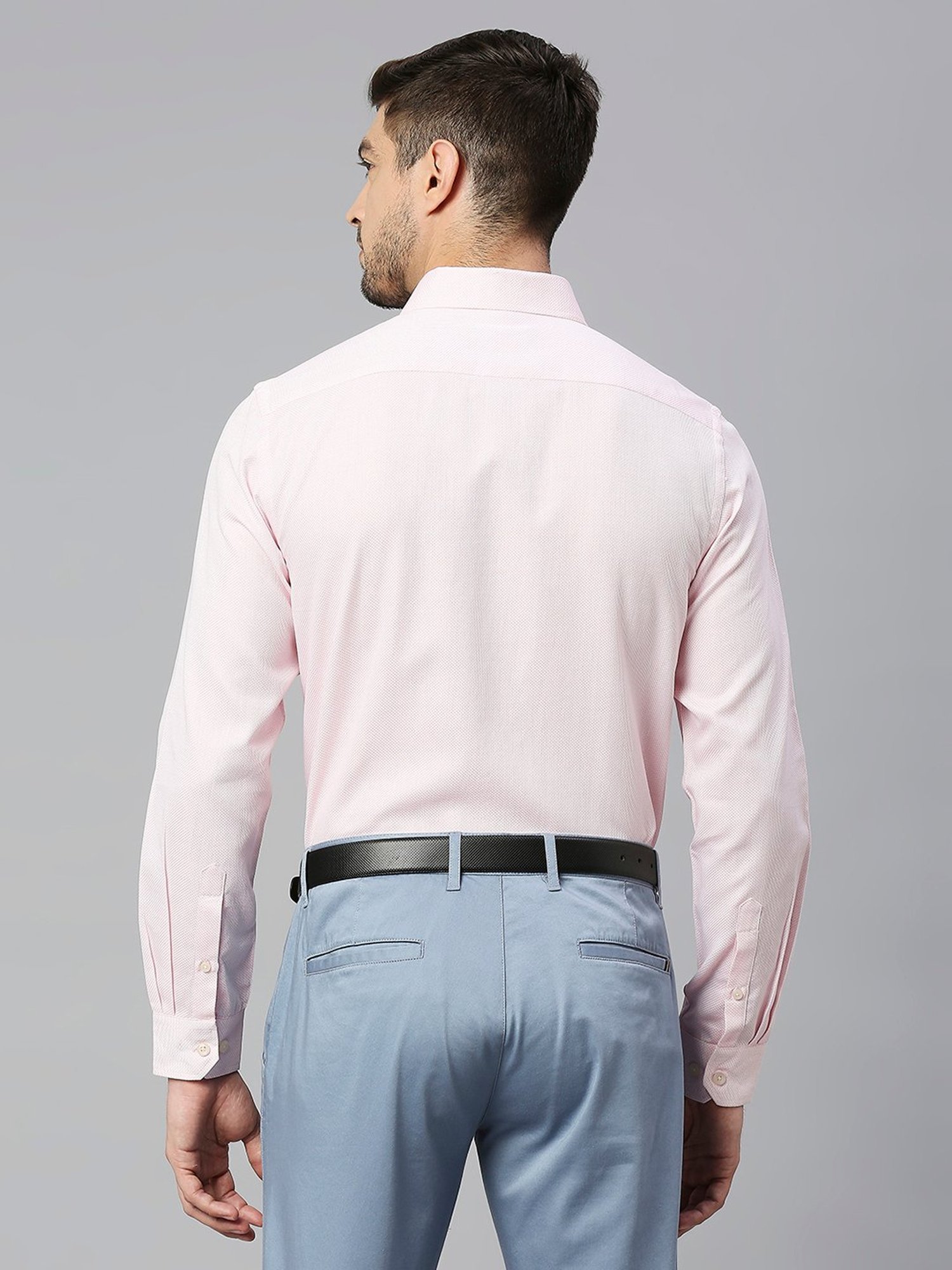 Thomas Scott Lt Pink Cotton Slim Fit Solid Formalshirt