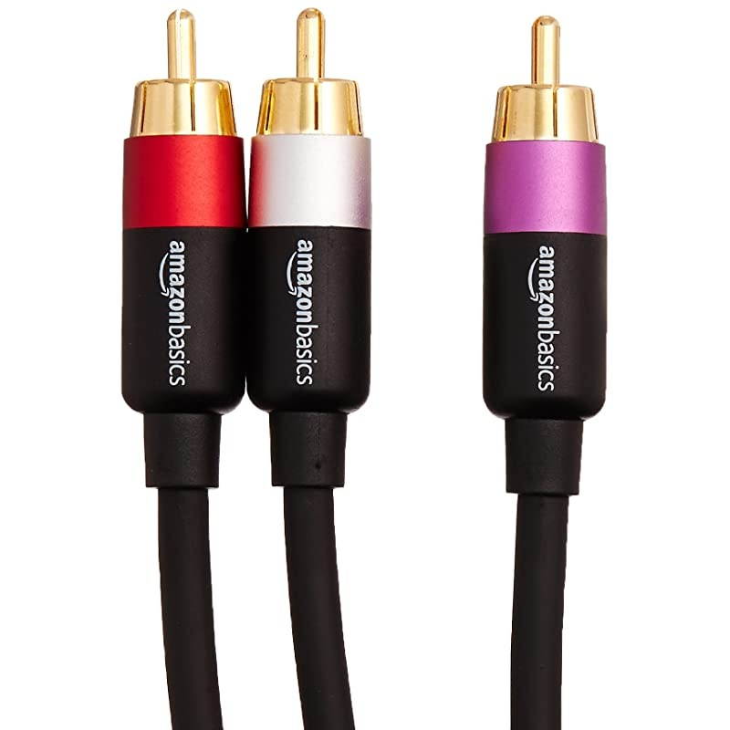 1Male to 2Male RCA Audio Stereo Subwoofer Cable 15 Feet