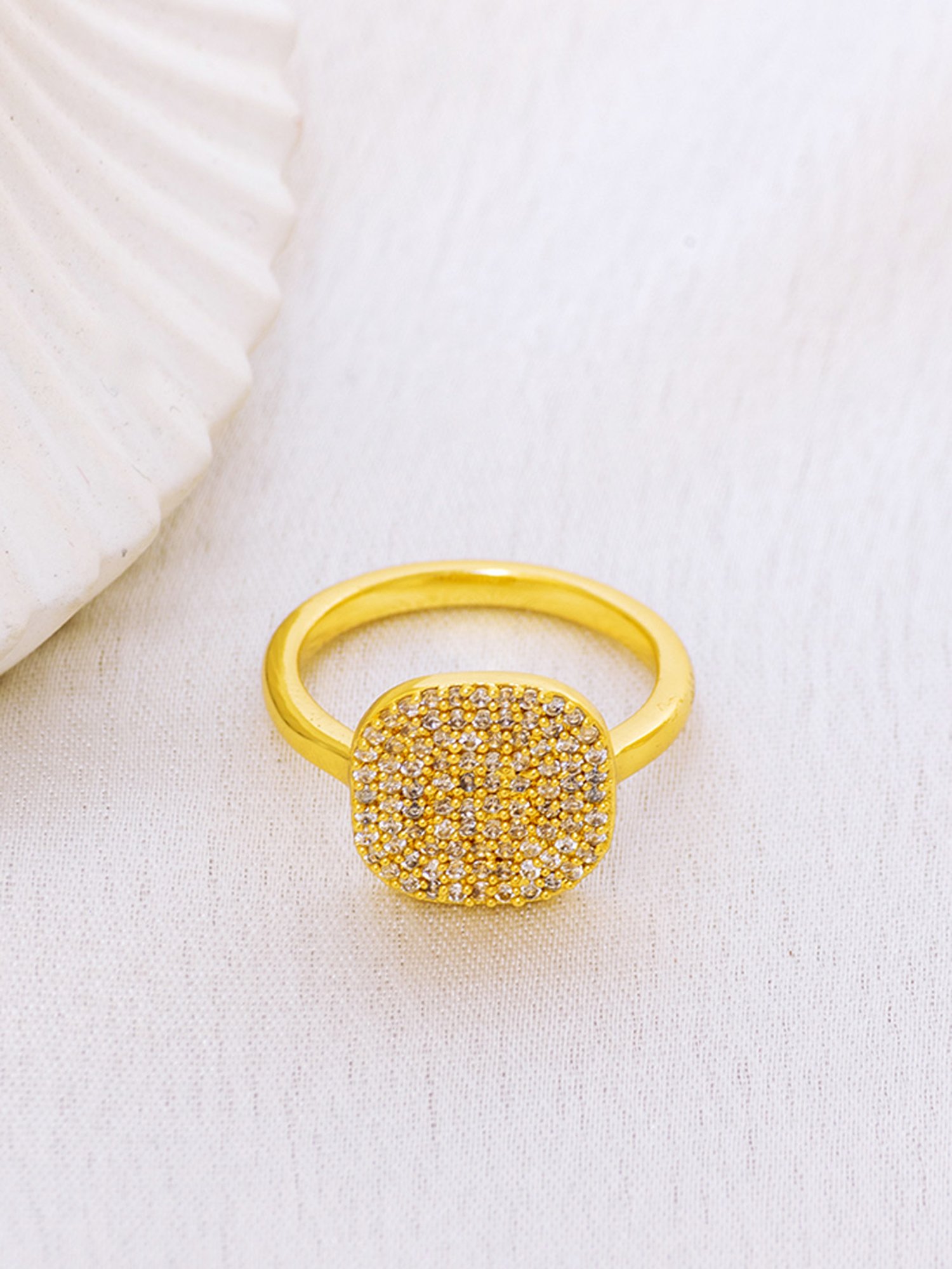 Perfectly Average Pave Signet Diamond Ring