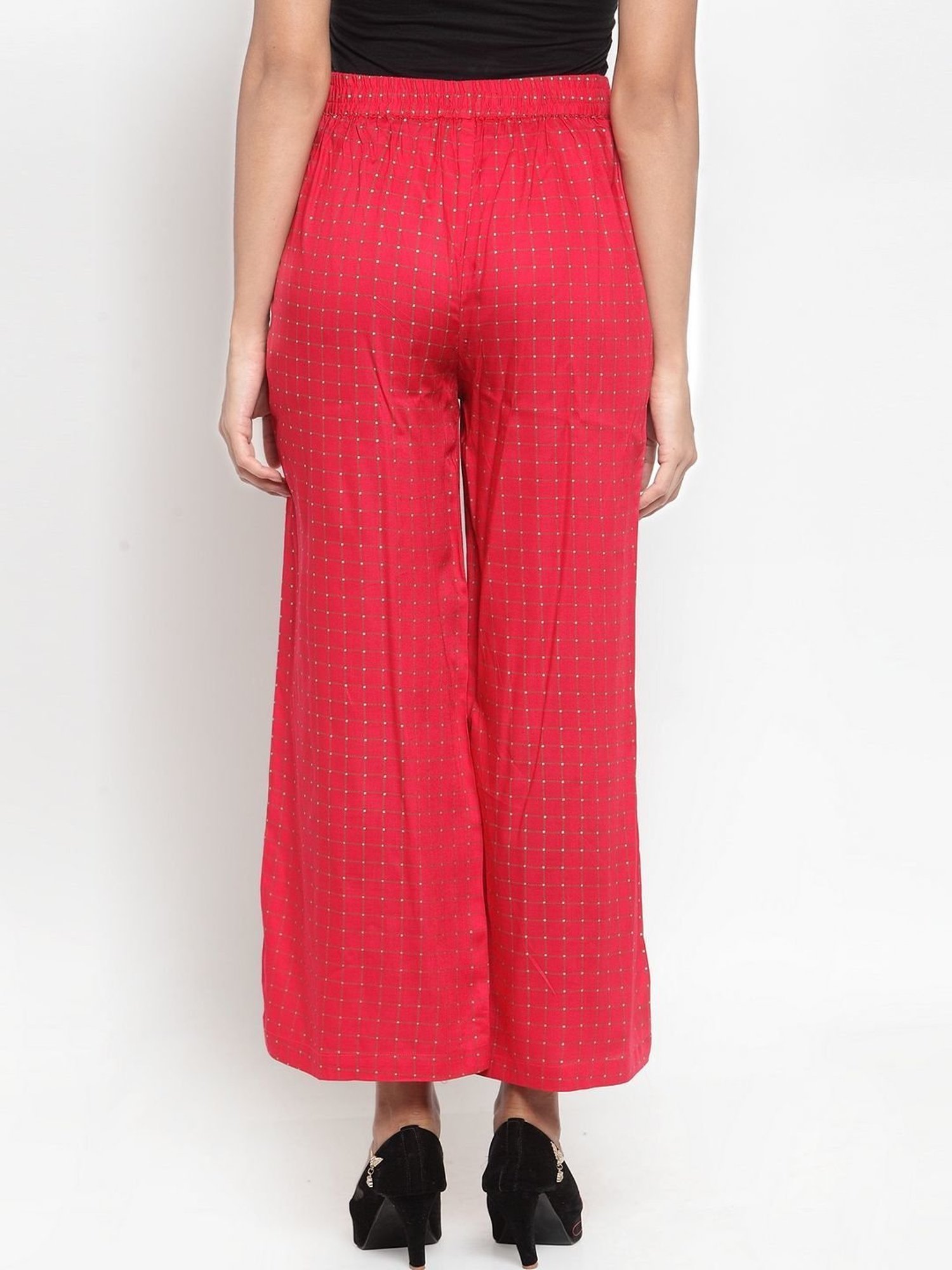 Indibelle Red Chequered Palazzos