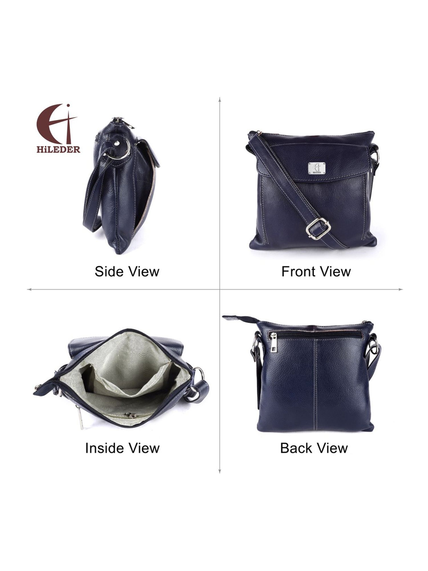 HiLEDER Navy Solid Medium Cross Body Bag