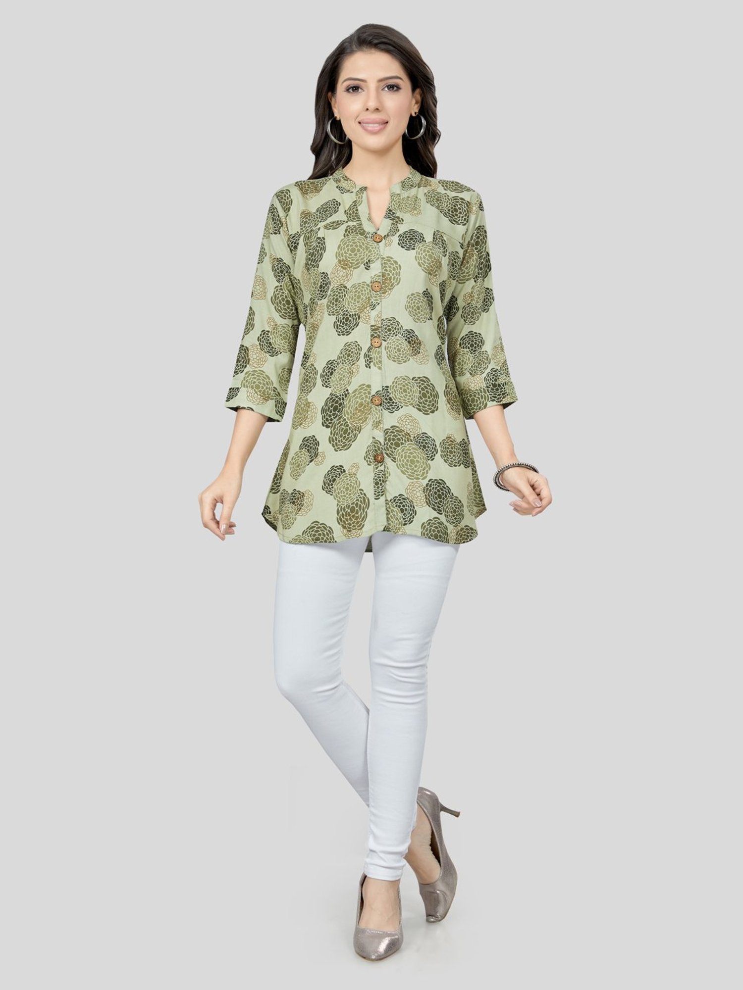 Fusion Beats Light Grey Embroidered A Line Kurta