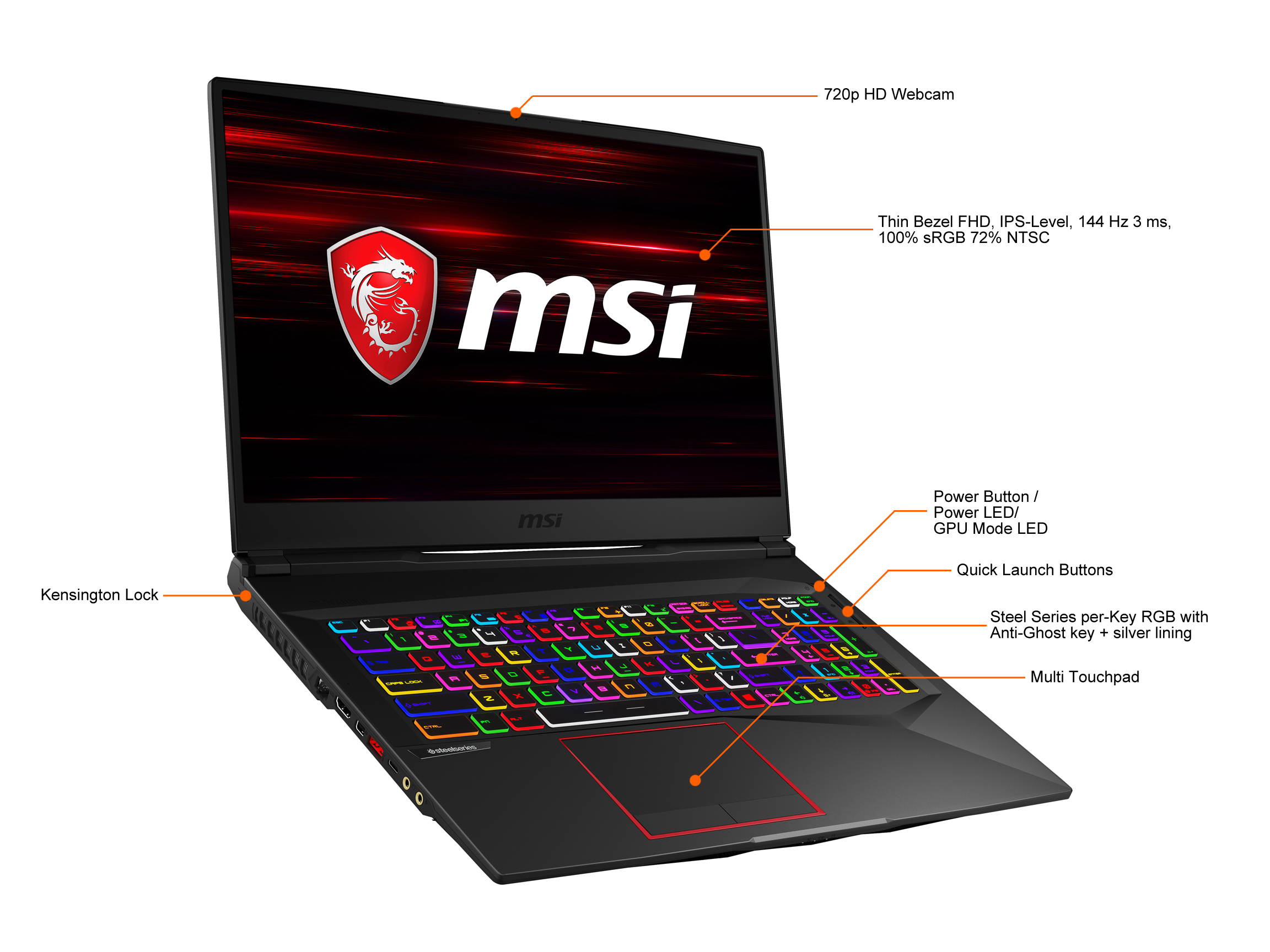 MSI GE75 Raider 10SE-482 - 17.3" 144 Hz - Intel Core i7-10750H - NVIDIA GeForce RTX 2060 - 16 GB Memory - 512 GB SSD + 1 TB HDD - Windows 10 Pro - Gaming Laptop