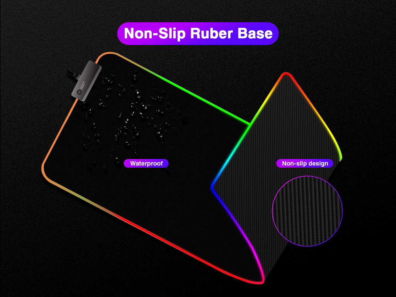 ESGAMING  Oversize RGB Gaming Mouse Pad (35.4x15.7) with 7 color lighting  and  five RGB effects
