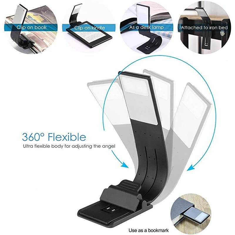 LED Lamp USB Rechargeable Flexible Night Reading 4 Level Brightness 360 &deg;Adjustable Clip on WorkDeskBed Lights for  KindleeBook ReaderBookiPad