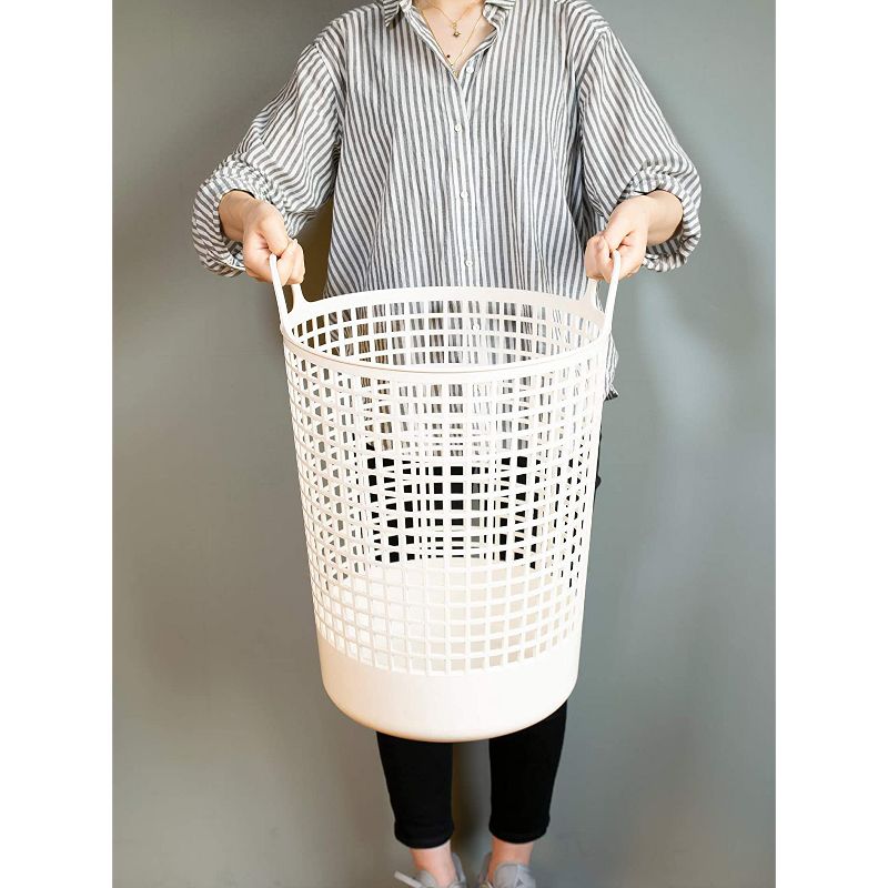 Household Essentials Rolling Laundry Hamper Storage Cart Natural/Light Ash