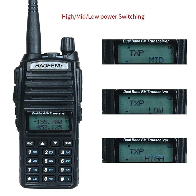 2 Way Radios  UV82 High Power Walkie Talkies Dual Band Ham Radio