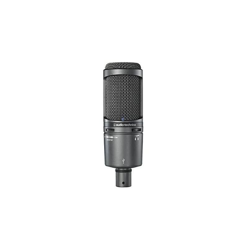AT2020USB Plus Cardioid Condenser USB Microphone, Black (Renewed)