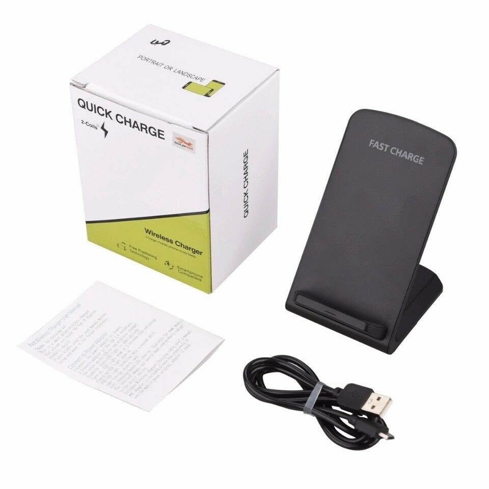Qi Wireless Fast Charger Charging Pad Stand Dock  Galaxy S6+ iPhone X 8