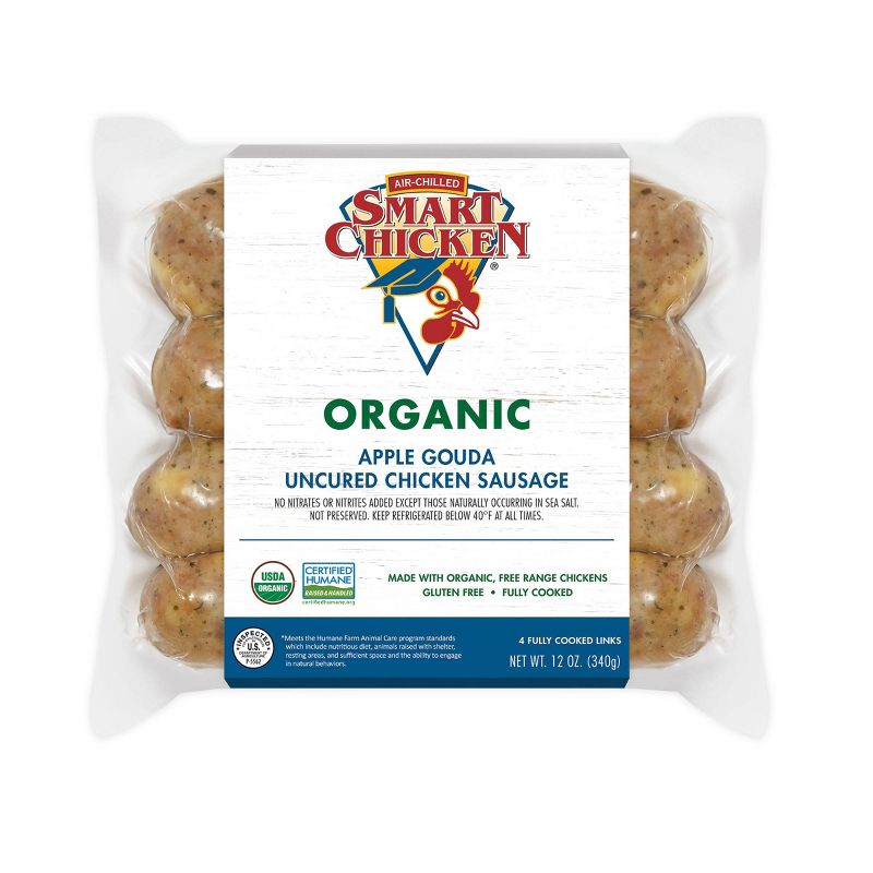 Smart Chicken Fully Cooked Organic Apple Gouda Chicken Links - 12oz/4ct