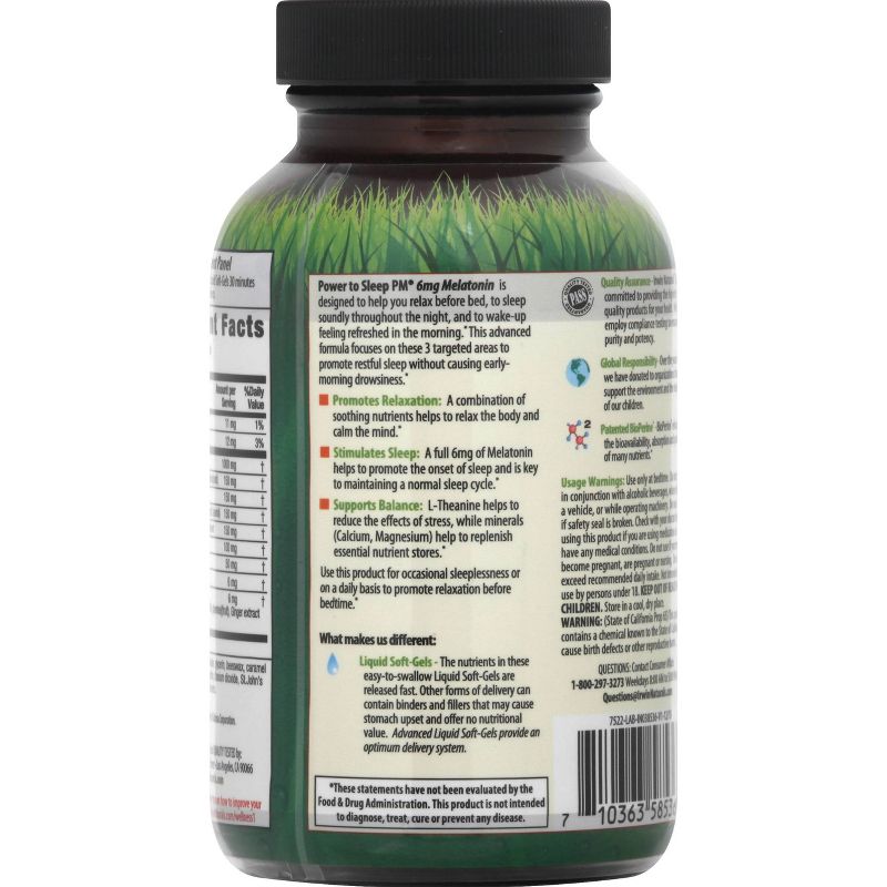 irwin naturals Power to Sleep PM Melatonin Dietary Supplement Liquid Softgels - 60ct