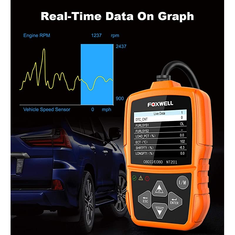 NT201 OBD2 Scanner Check Engine Light Car Code Reader OBD II Diagnostic Scan ToolNew Version