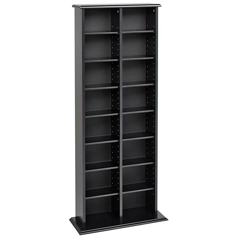 Double Media (DVD,CD,Games) Storage Tower, Black