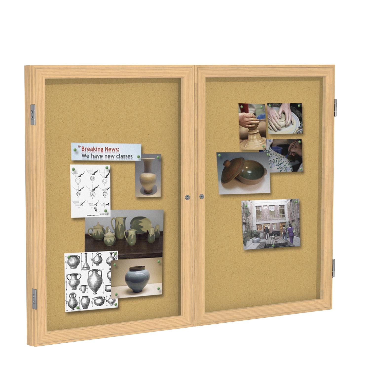 GHENT PW23648K Enclosed Cork Bulletin Board 36x48", 1 Door