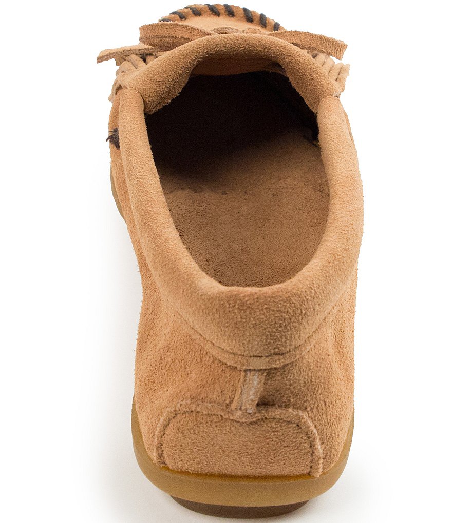 Minnetonka Kilty Suede Fringe Moccasins