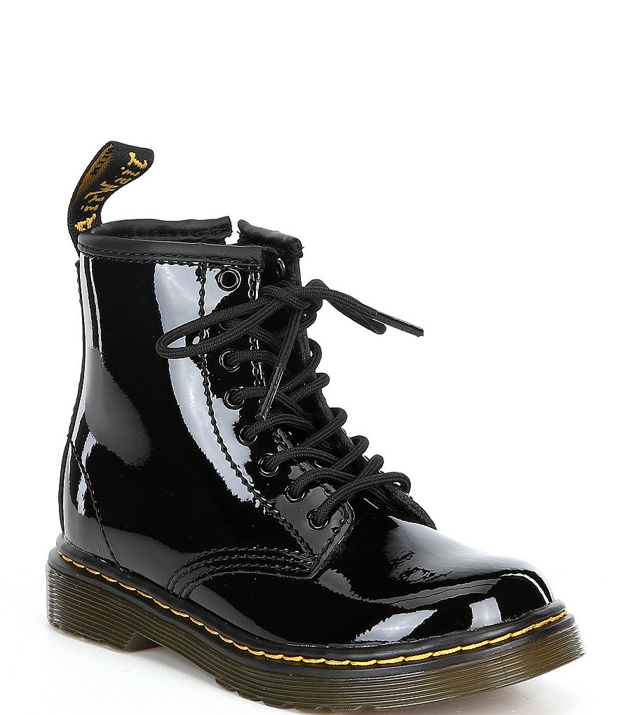 Dr. Martens Girls' 1460 Zip-Up Patent Leather Combat Boots (Infant)