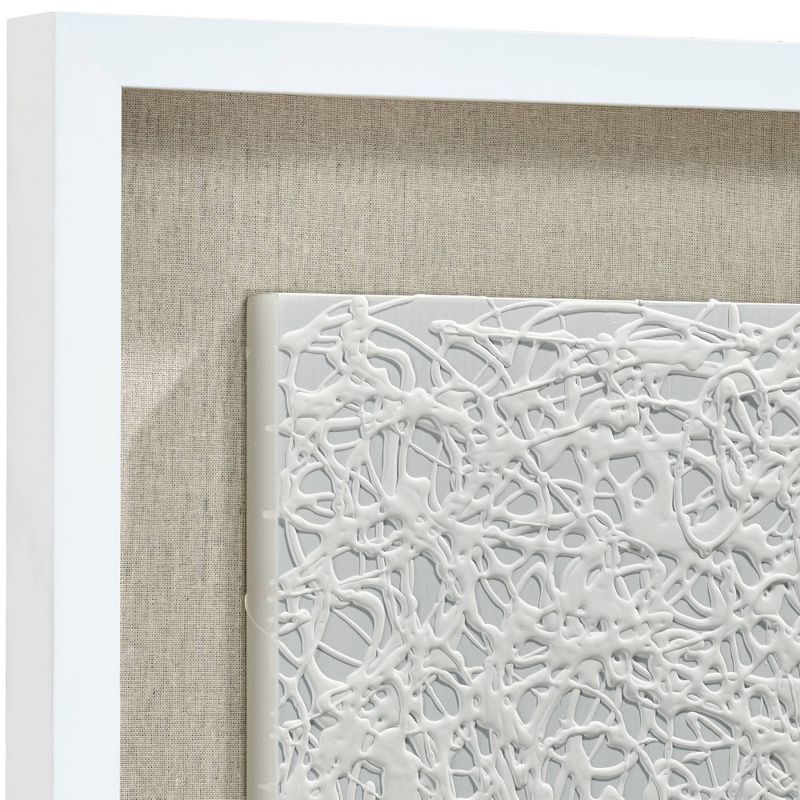 Newhill Designs White Out 23 3/4" Square Framed Wall Art Set of 2