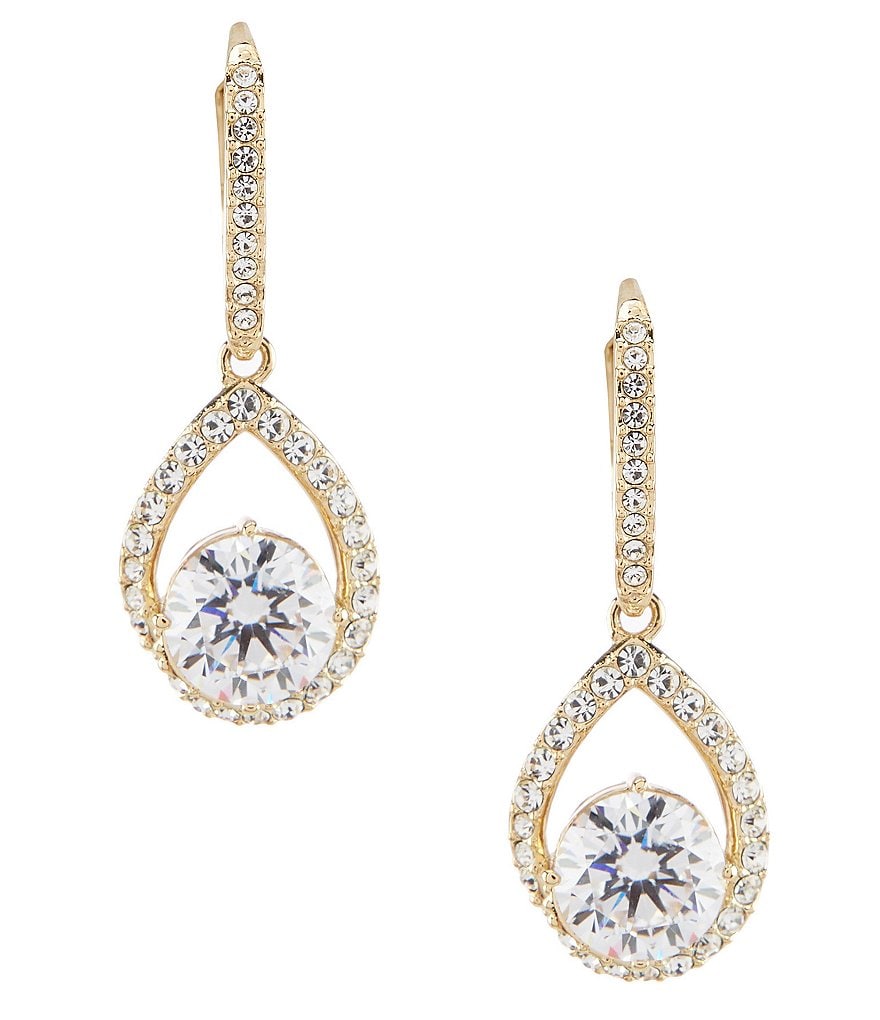 Nadri CZ Lever Back Drop Earrings