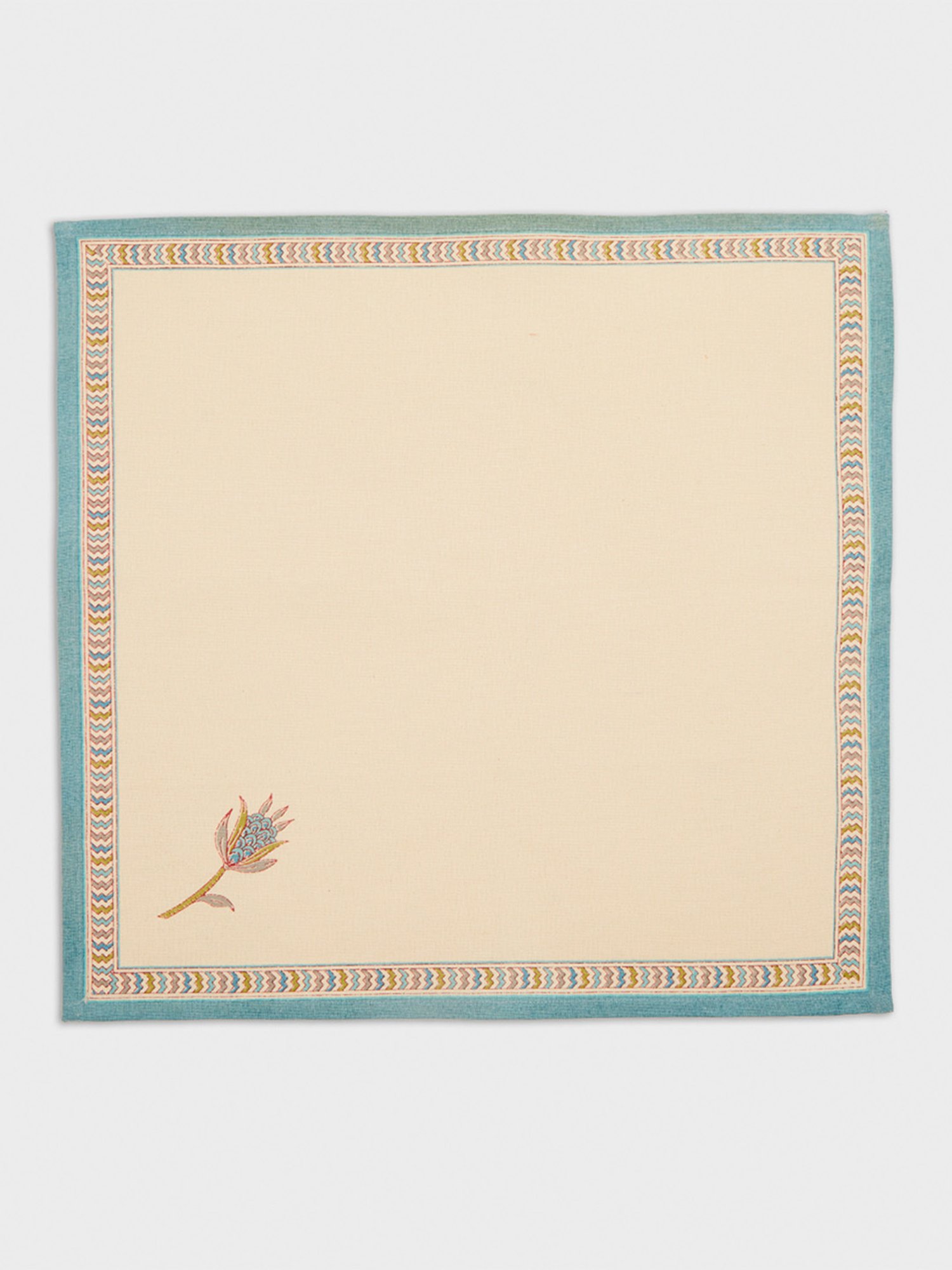 Fabindia Home Idika Tarinika Blue Cotton Napkin - Set Of 6