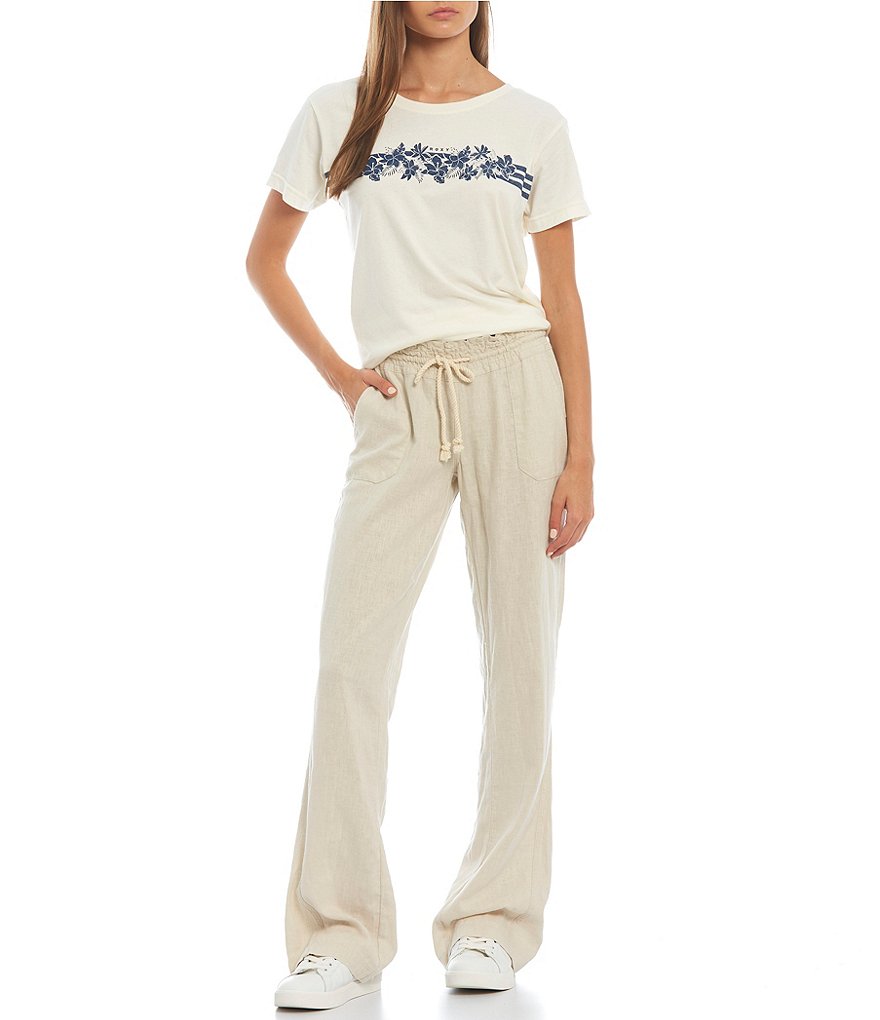 Roxy Tropical-Stripe Short-Sleeve Tee