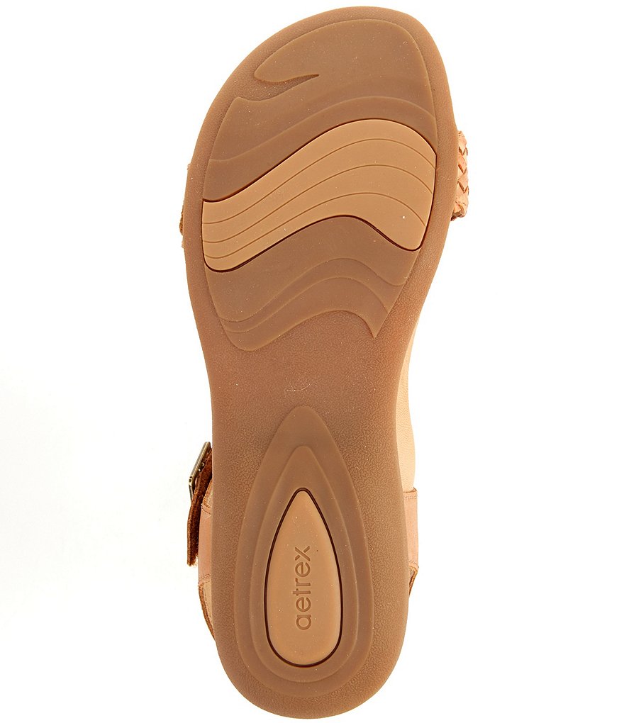 Aetrex Lucy Leather Ankle Strap Sandals