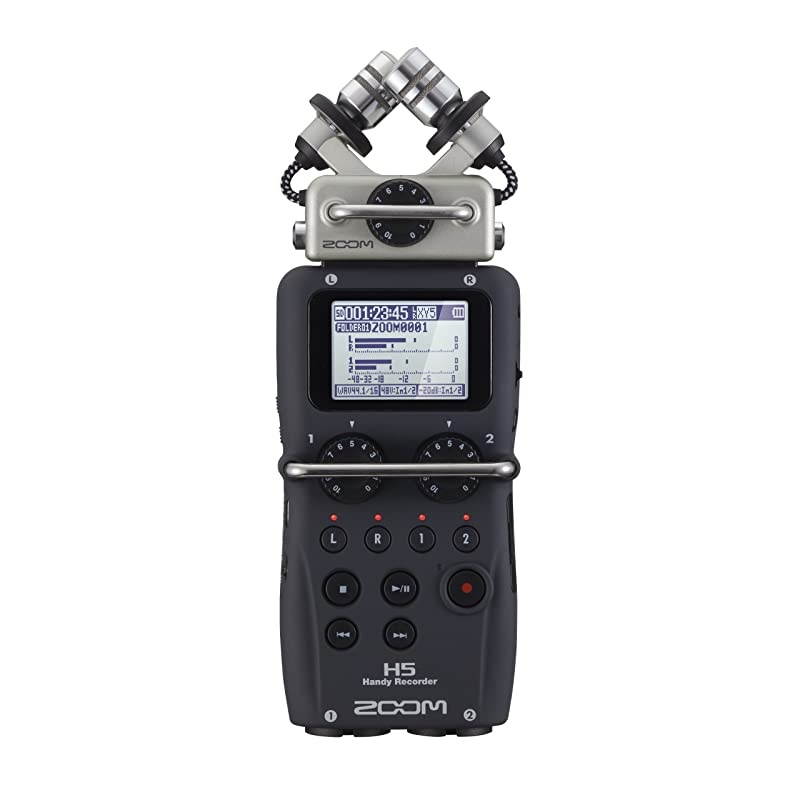 H5 4-Track Portable Recorder for Audio for Video, Music, and Podcasting, Stereo Microphones, 2 XLR/TRS Inputs, USB Audio Interface, Battery Powered