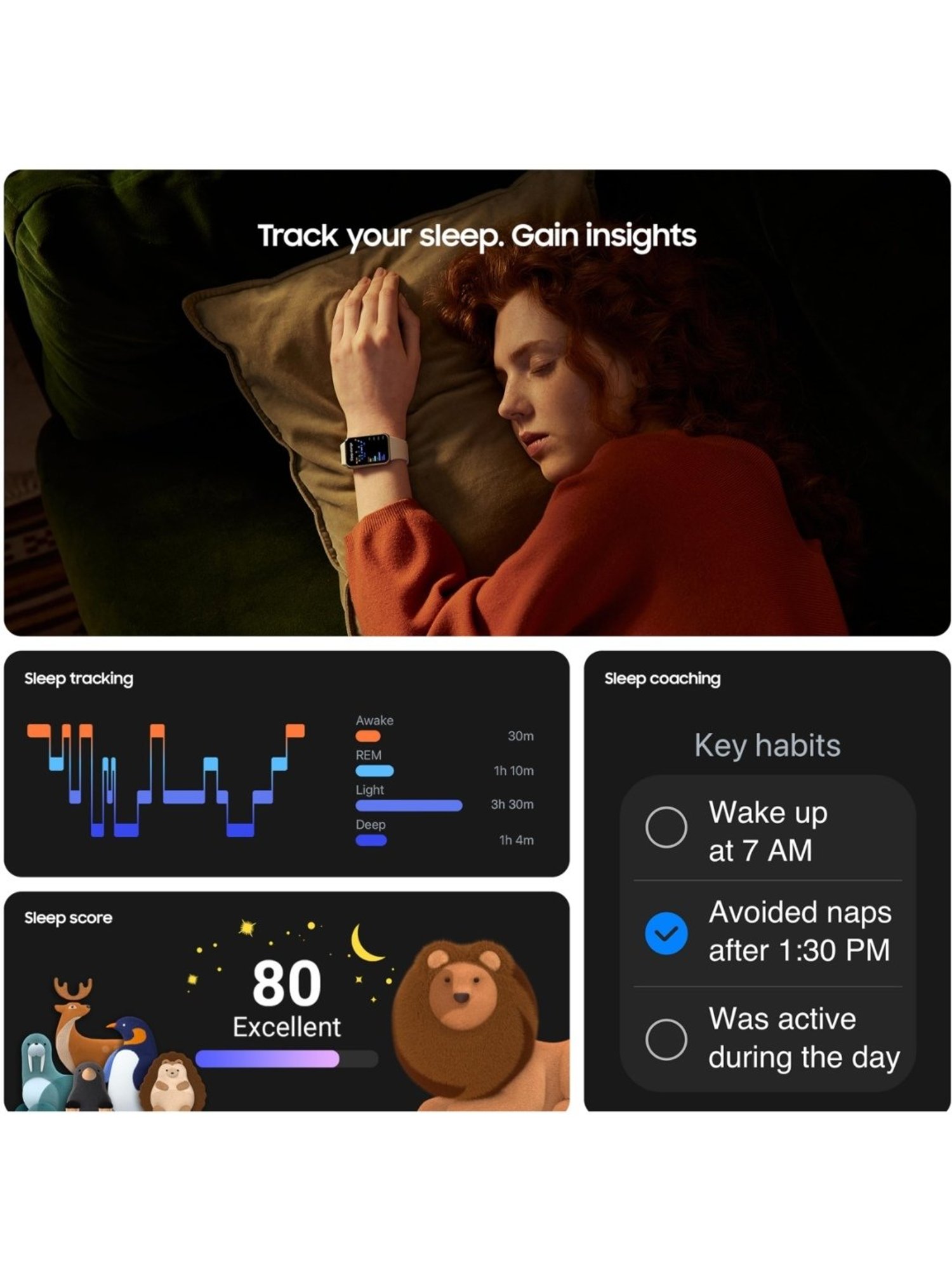 Samsung Galaxy Fit3 Large AMOLED Display Smartwatch with Upto 13-day Battery Backup (Grey)