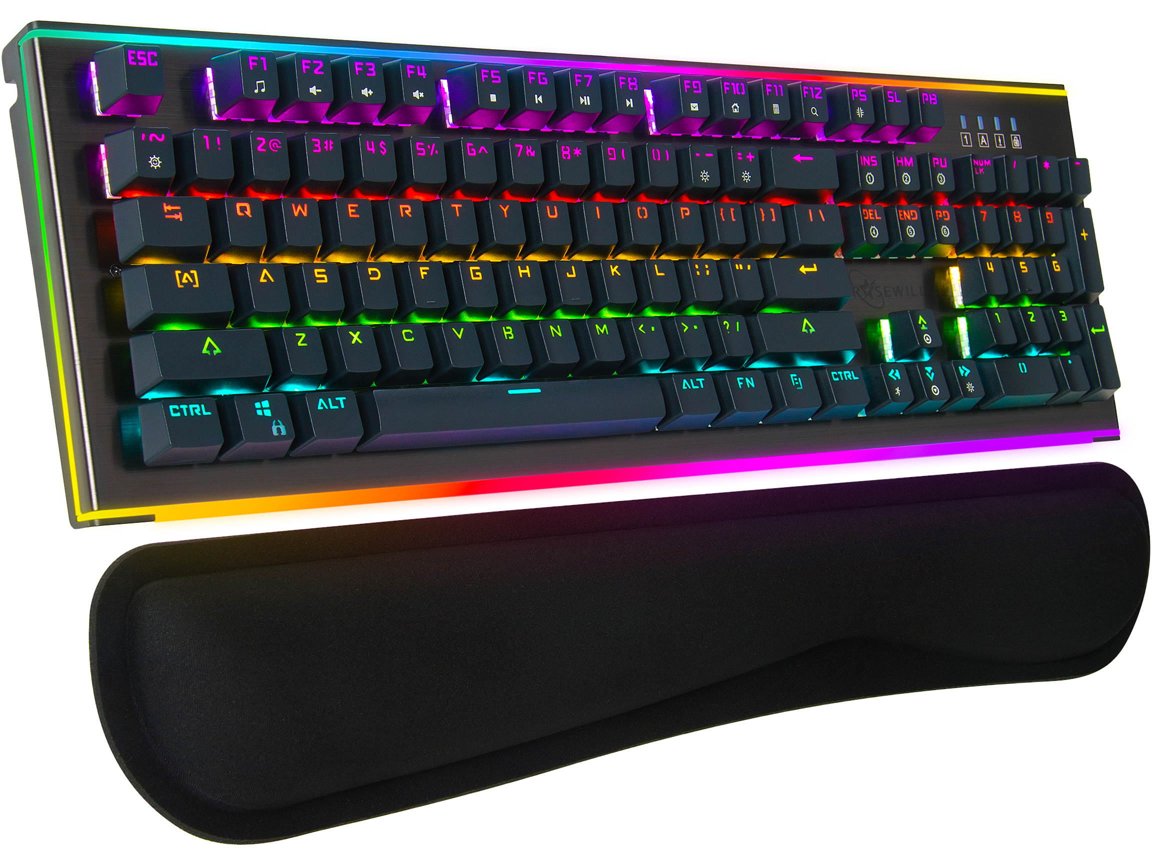 Rosewill Mechanical Gaming Keyboard, 19 RGB Backlit Modes, Dynamic Customizable Rim Backlights, Blue Switches - NEON K75 V2