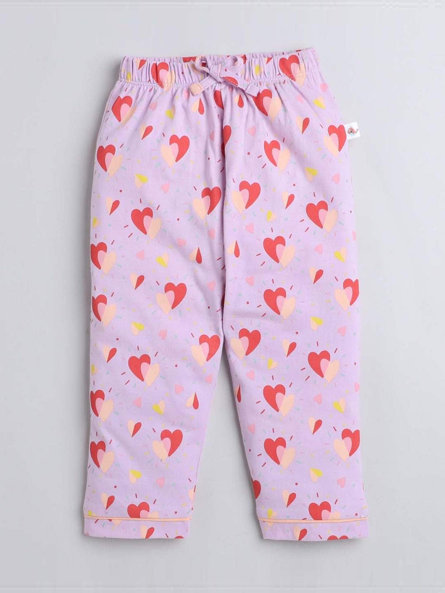 Bumzee Girls Lavender & Pink Cotton Printed Full Sleeves Shirt Set