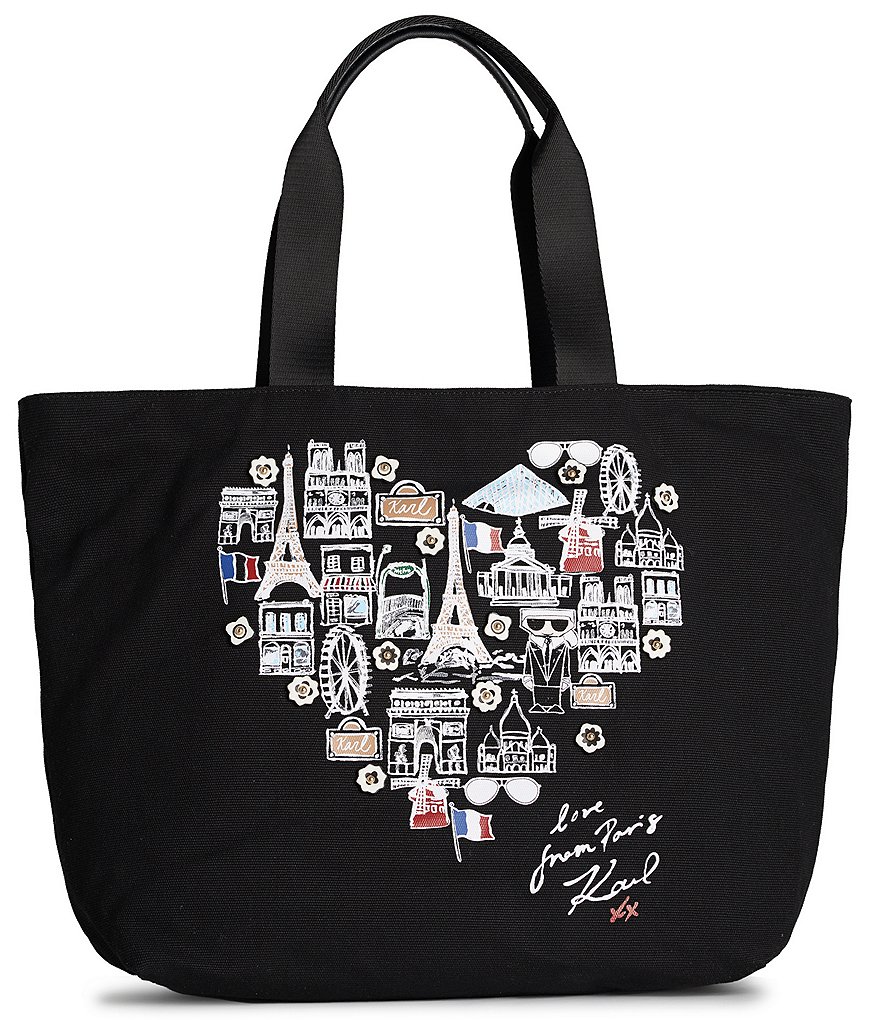 KARL LAGERFELD PARIS Kristen Canvas Tote Bag