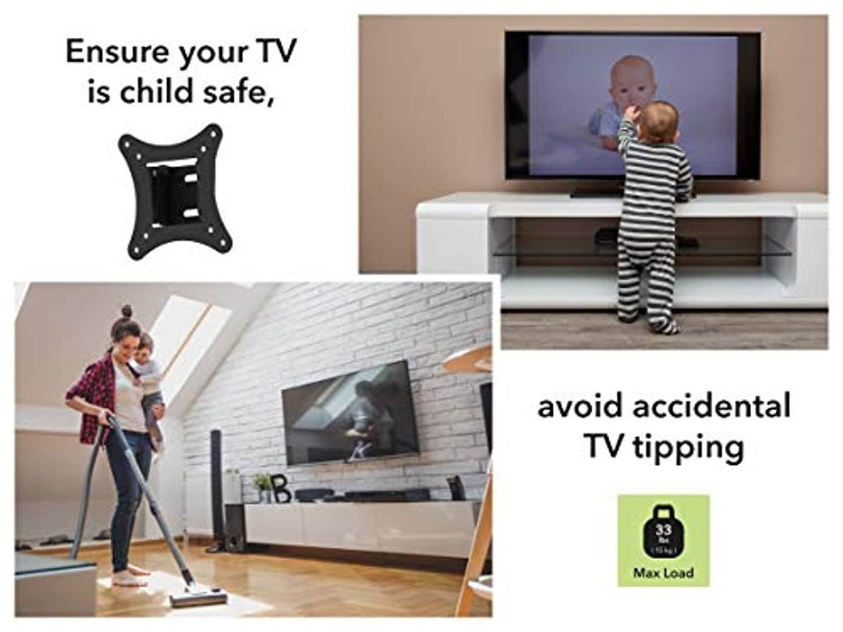 AVF EL101B-A Adjustable Tilting Low Profile TV Mount for 12-Inch to 25-Inch TV or Monitor, Black