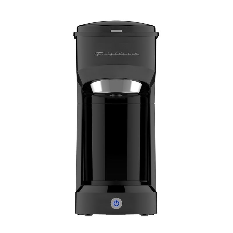 Frigidaire ECMK088 Retro 1 Cup Single Serve Coffee Maker with Brew Basket and Single Touch Control for Home Kitchen Countertop Brewing, Black