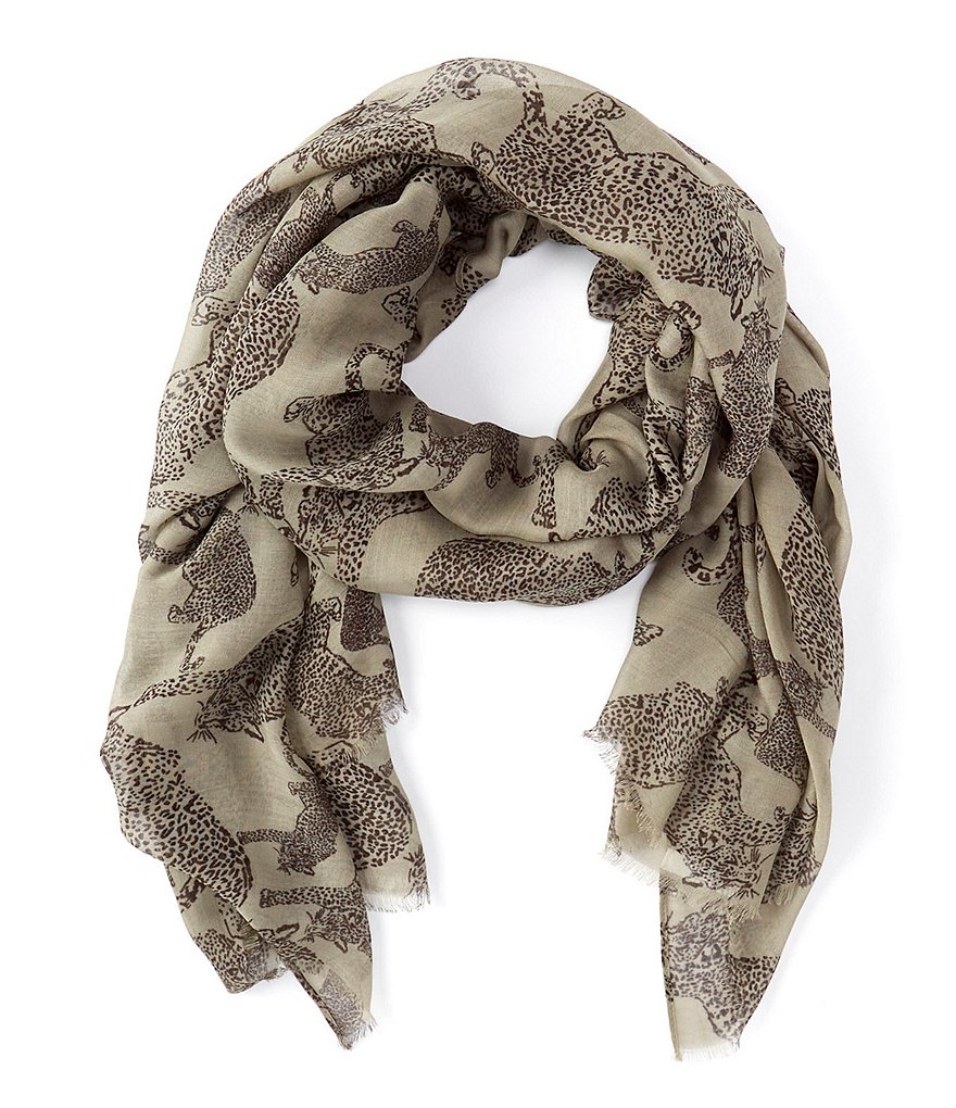 Anna & Ava Cheetah Oblong Scarf