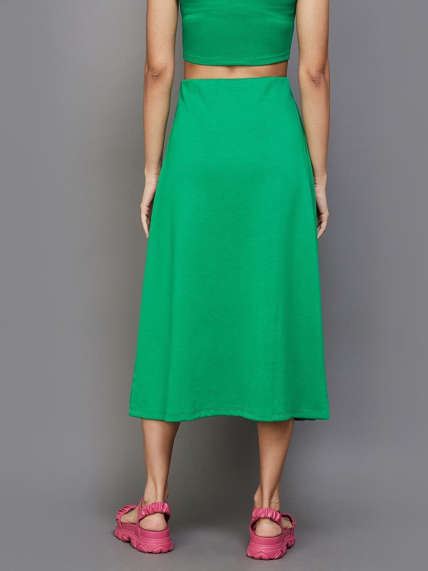 Ginger by Lifestyle Green A-Line Skirt