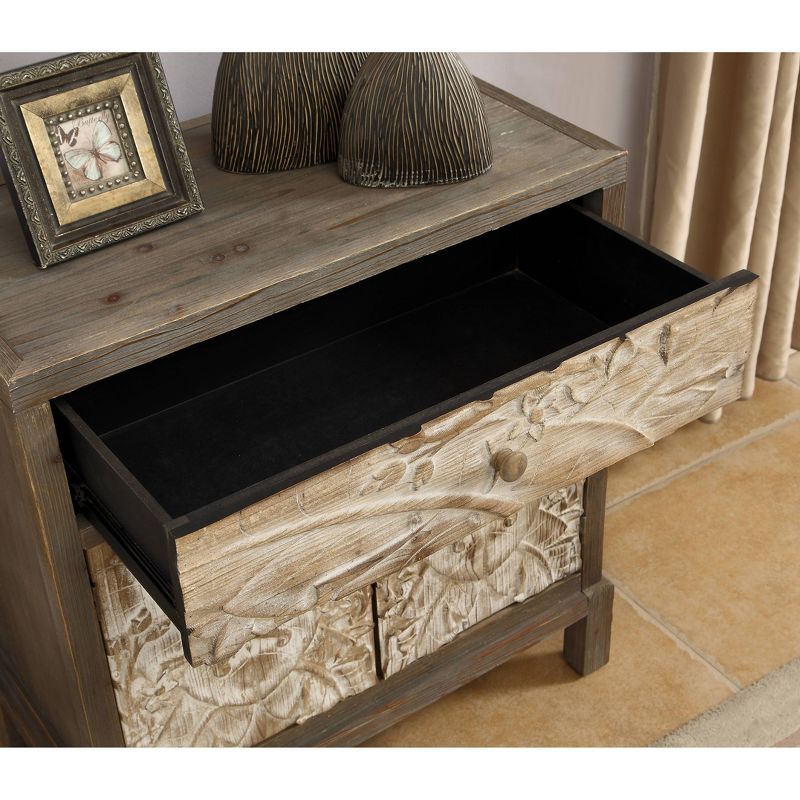 Knight 1 Drawer 2 Door Cabinet Weathered Natural/Brown - Treasure Trove Accents