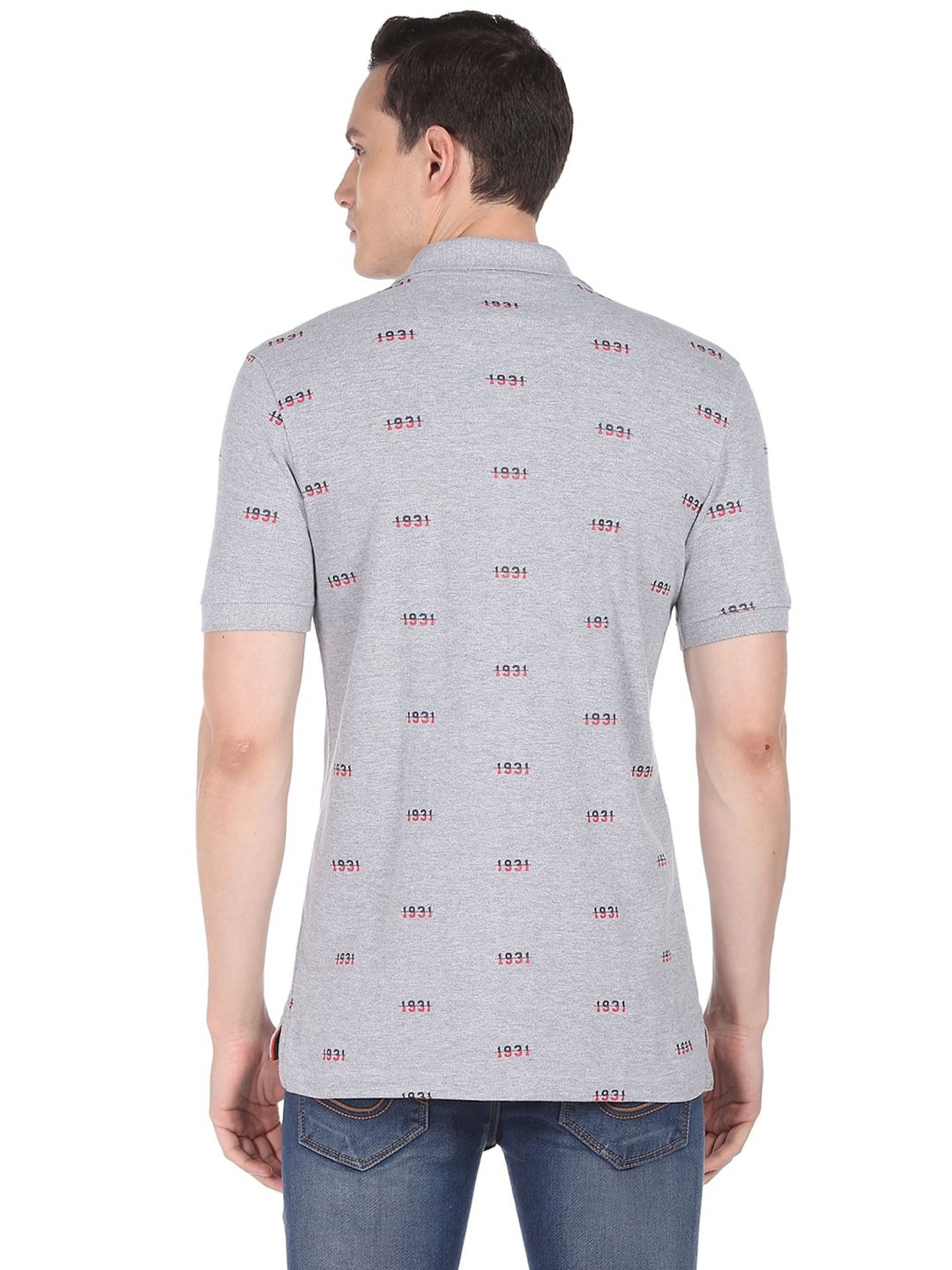 AD by Arvind Grey Polo T-Shirt