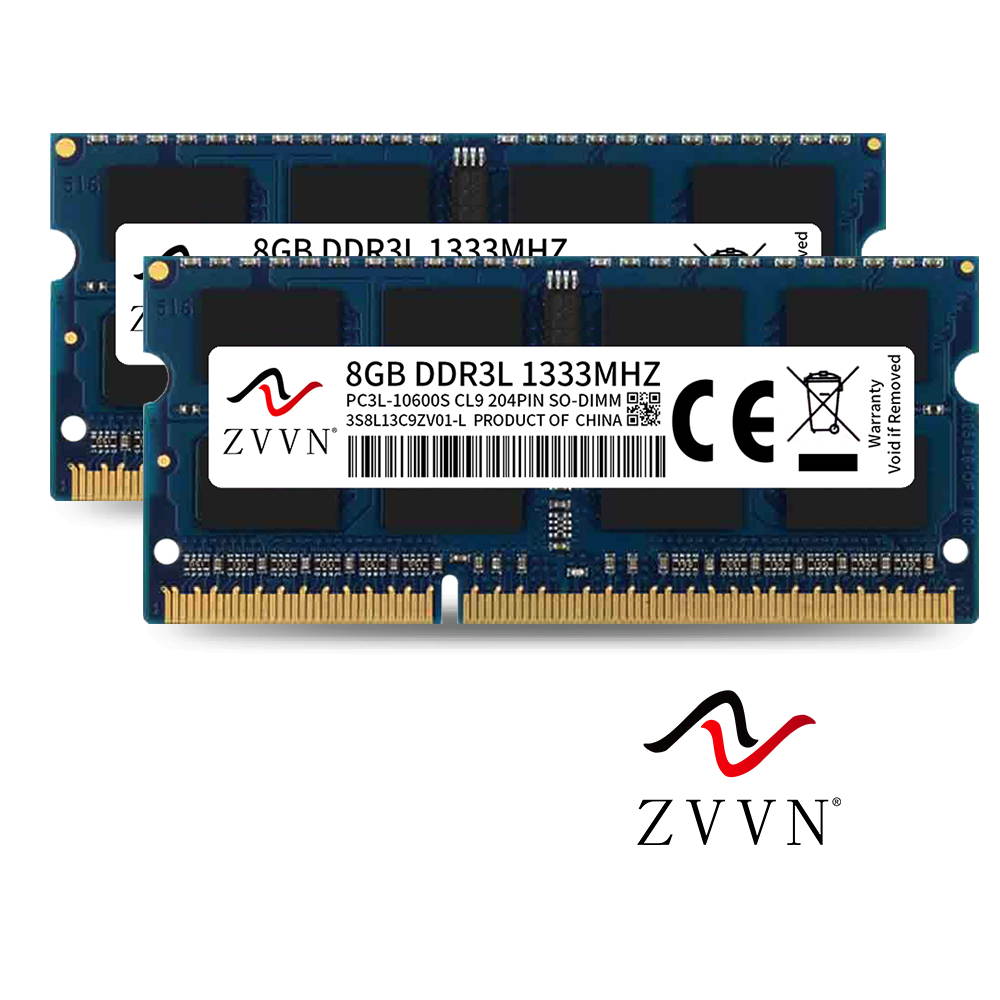 ZVVN 16GB Kit (2x 8GB) DDR3L 1333 (PC3L 10600) 204-Pin 1.35V SO-DIMM RAM Laptop Notebook Memory Blue Model 3S8L13C9ZV02-L