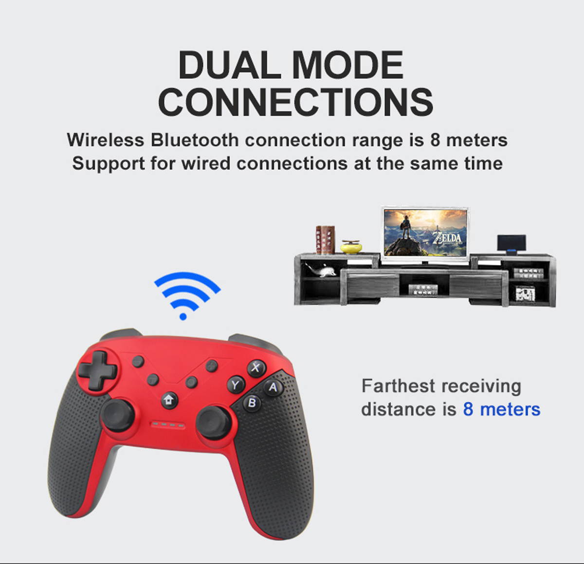 New Wireless Bluetooth Gamepad, Wireless Controller Remote Joystick for Nintendo Switch Console, PS3, PC, IOS13, Supports Gyroscope axis, Turbo and Dual Vibration(black)