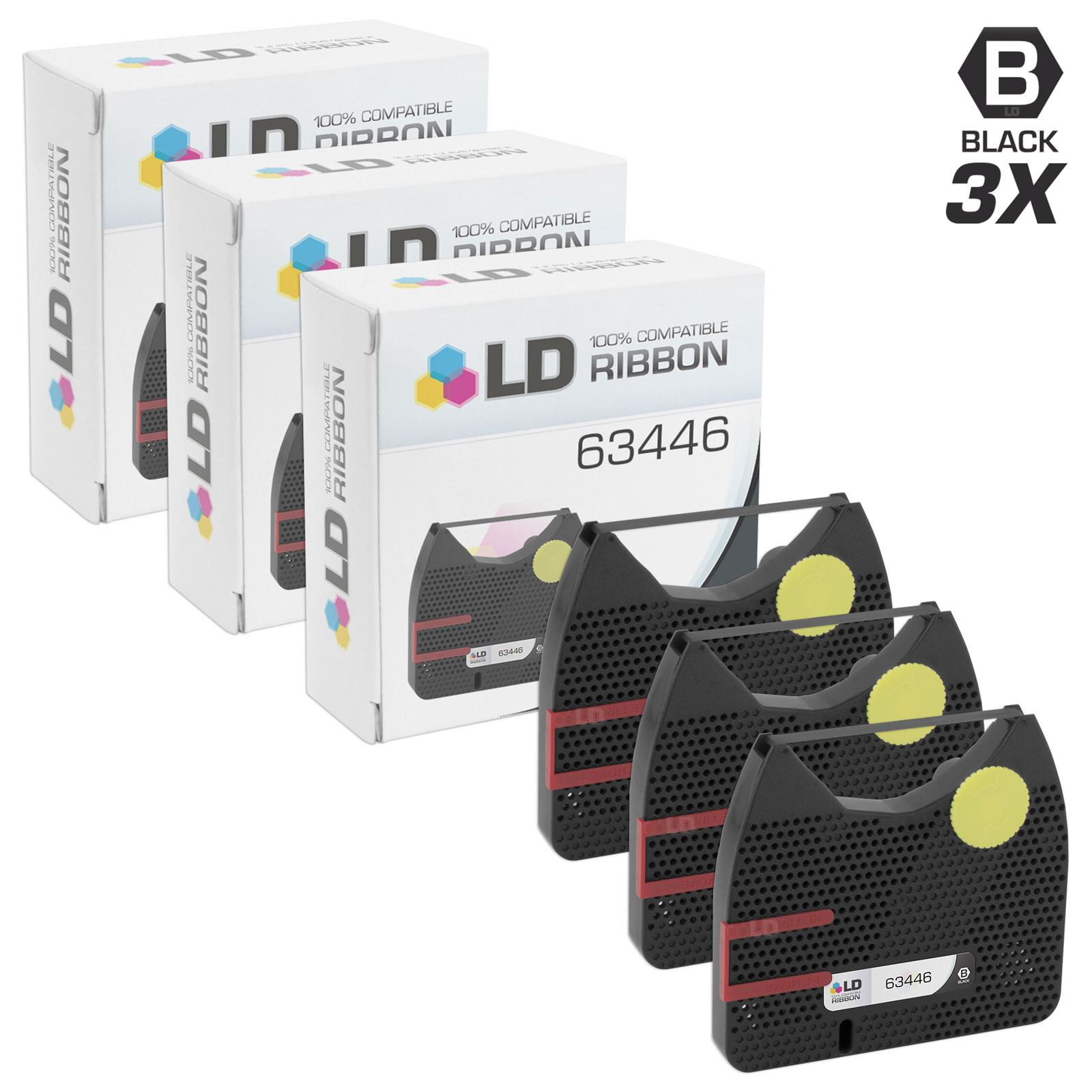 LD Compatible Printer Ribbon Cartridge Replacement for Smith Corona 63446 (Black, 3-Pack)