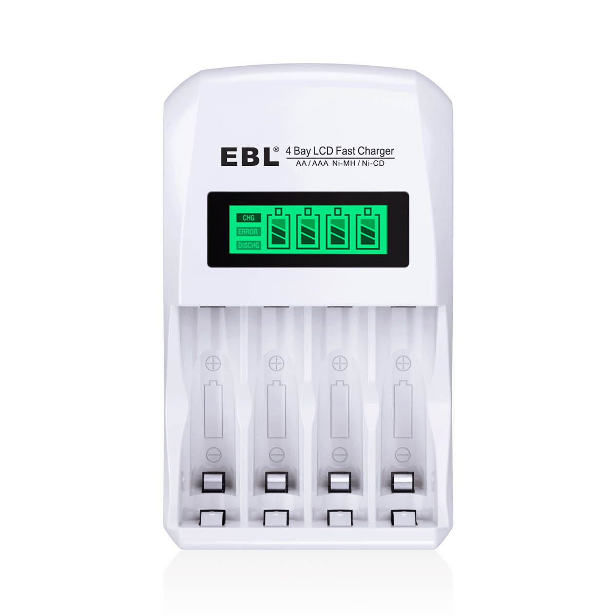 EBL 4-Slots LCD Fast Charger for AA AAA NIMH NICD Rechargeable Battery US Plug